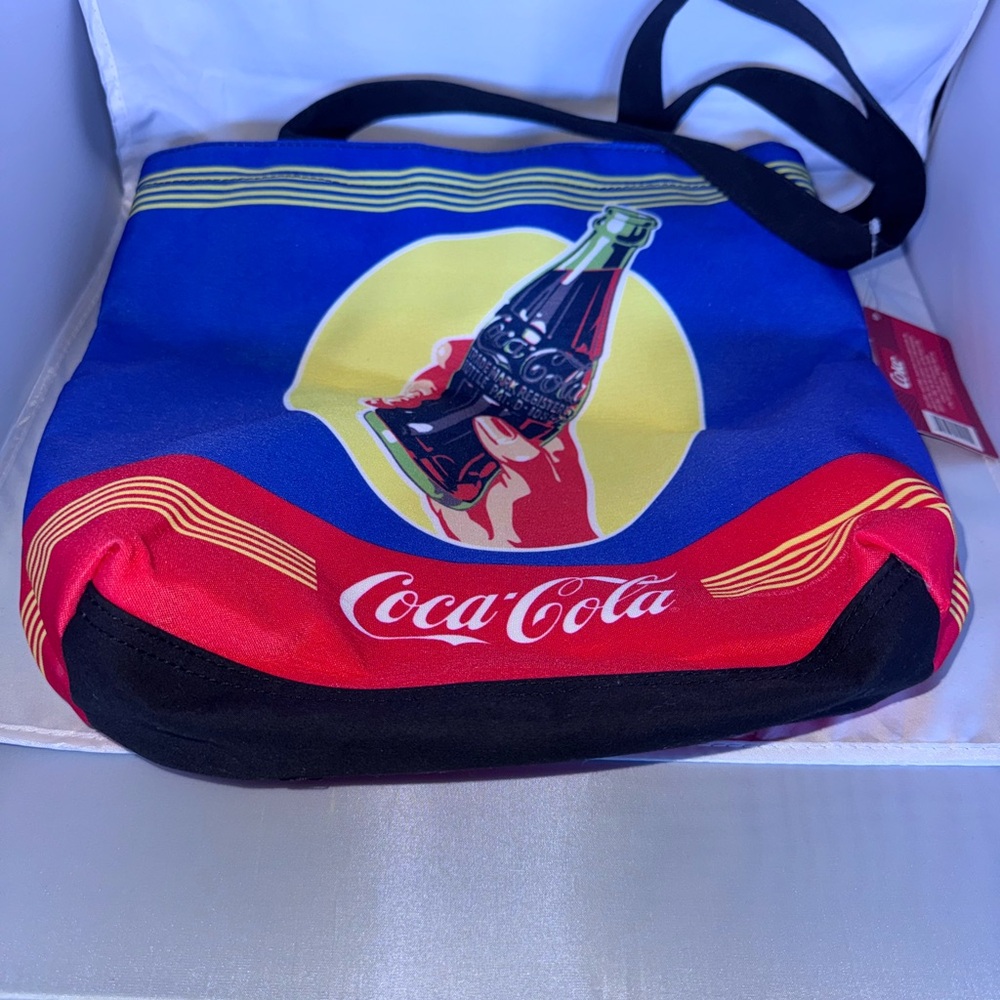 Coca Cola Vintage Art Tote Handbag Red Blue Casual Going Out Carrying Bag
